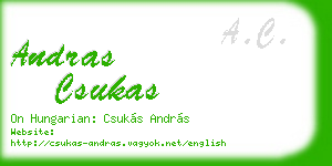 andras csukas business card